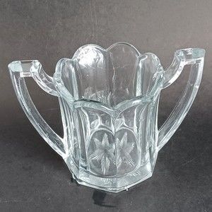 Antique Vintage Chippendale Sugar Bowl Crystal Double Handled  KrysTol 1907